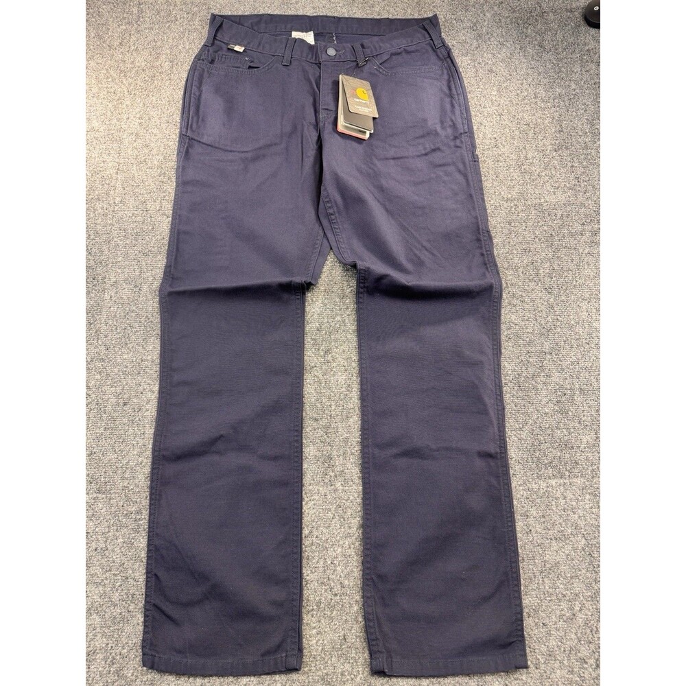 Carhartt Womens FR Rugged Flex Canvas Work Pant 102689-410 Navy 12 Reg NWT